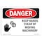 Signmission OSHA Danger, Keep Hands Clear Of Moving Machinery, 10in X 7in Rigid Plastic, 10" W, 7" H, Landscape OS-DS-P-710-L-1392 - alternate 1